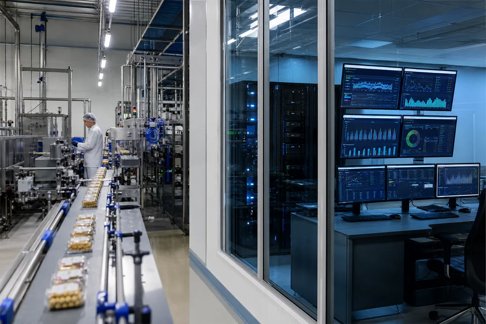 Integración de datos de planta alimentaria con sistemas corporativos